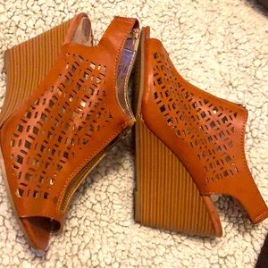 Brown platform sandals